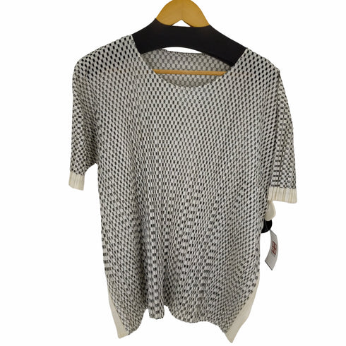 プリーツプリーズイッセイミヤケ PLEATS PLEASE ISSEY MIYAKE 20SS パンチング加工 透け S/Sトップス 裾スリット レイヤード レディース JPN:3