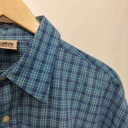 ステューシー Stussy 90s OLD 白タグ USA製 タータンチェック長袖シャツ メンズ JPN:L