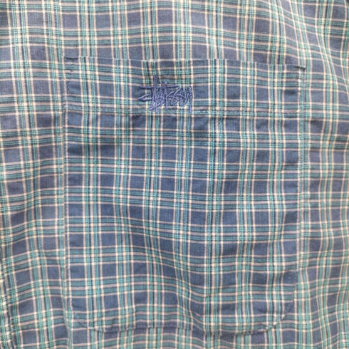 ステューシー Stussy 90s OLD 白タグ USA製 タータンチェック長袖シャツ メンズ JPN:L