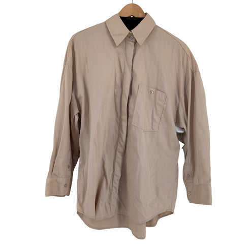 ザラ ZARA poplin shirt sateen effect メンズ import:M