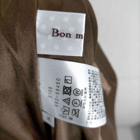 ボンメルスリー Bon mercerie シャーリングプリーツフラワーワンピース 花柄ノースリーブワンピース レディース 34
