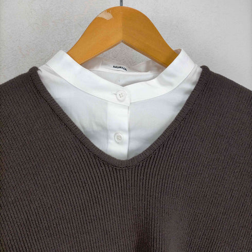 ムルーア MURUA 23AW レイヤードニットシャツワンピース レディース JPN:1