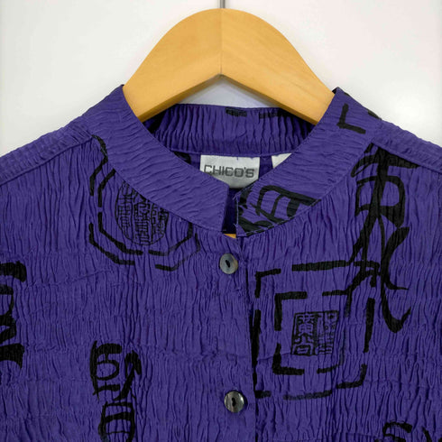 CHICO'S 漢字柄 プリーツ加工シャツ レディース 1