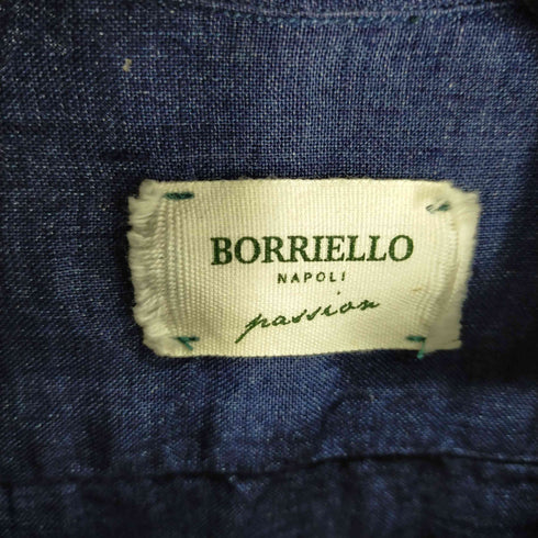 ボリエッロ BORRIELLO BAVERO リネンオーバーシャツ メンズ 14 1/2
