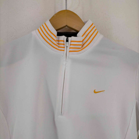 ナイキゴルフ NIKE GOLF スウォッシュ刺繍 リブライン ハーフジップ カットソー レディース import:M
