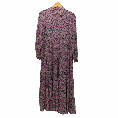 ザラ ZARA 花柄フレアロングシャツワンピース レディース import:XS