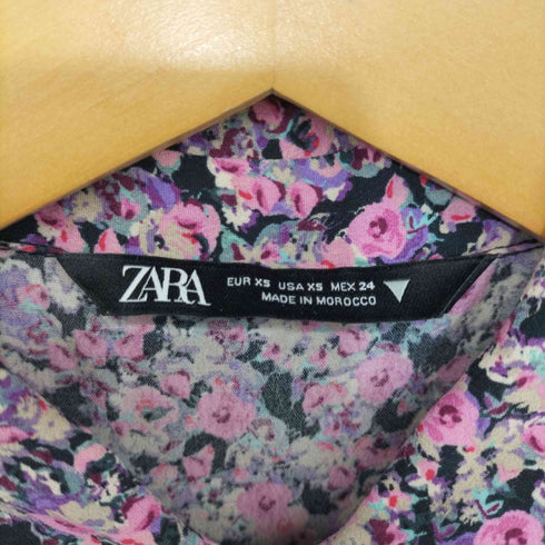ザラ ZARA 花柄フレアロングシャツワンピース レディース import:XS