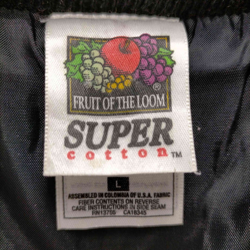 フルーツオブザルーム FRUIT OF THE LOOM SUPER COTTON STEAK-OUT 企業ロゴ 肉厚スウェット スタジャン メンズ import:L
