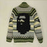 アベイシングエイプ A BATHING APE 裏地キルティング エイプヘッド ウール ニット カウチン メンズ JPN:M
