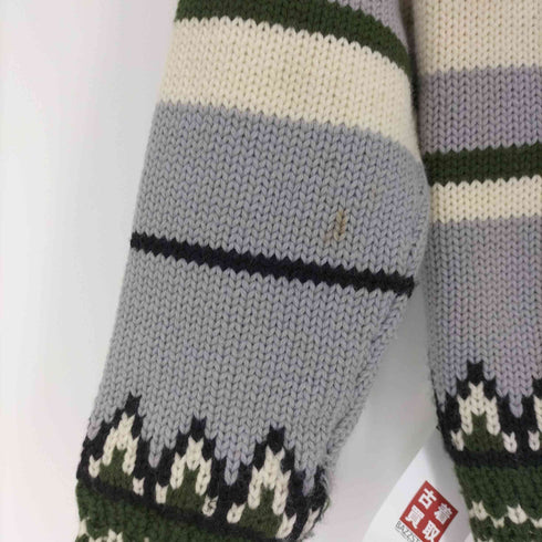 アベイシングエイプ A BATHING APE 裏地キルティング エイプヘッド ウール ニット カウチン メンズ JPN:M