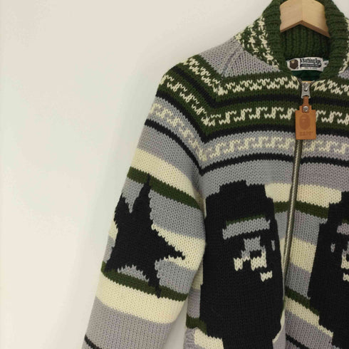 アベイシングエイプ A BATHING APE 裏地キルティング エイプヘッド ウール ニット カウチン メンズ JPN:M