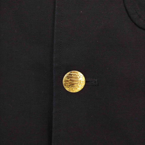 アベイシングエイプ A BATHING APE 裏地カモフラ エイプヘッド エンブレム刺繍 金ボタン ブレザー リネン コットン テーラードジャケット メンズ JPN:M