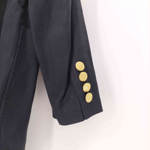 アベイシングエイプ A BATHING APE 裏地カモフラ エイプヘッド エンブレム刺繍 金ボタン ブレザー リネン コットン テーラードジャケット メンズ JPN:M