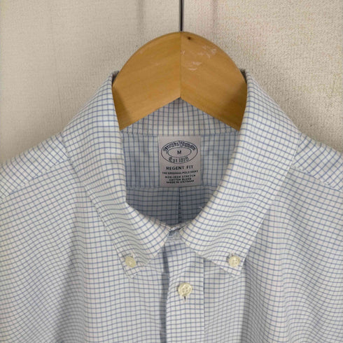 ブルックスブラザーズ BROOKS BROTHERS REGENT FIT ロゴ刺しゅうチェック柄オックスフォードシャツ メンズ JPN:M