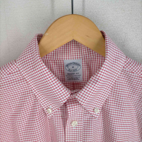 ブルックスブラザーズ BROOKS BROTHERS REGENT FIT ロゴ刺しゅうチェック柄オックスフォードシャツ メンズ JPN:M