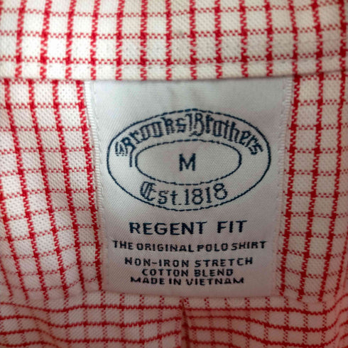 ブルックスブラザーズ BROOKS BROTHERS REGENT FIT ロゴ刺しゅうチェック柄オックスフォードシャツ メンズ JPN:M