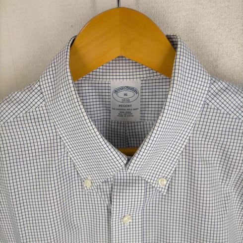 ブルックスブラザーズ BROOKS BROTHERS REGENT ロゴ刺しゅうチェック柄半袖シャツ メンズ 16