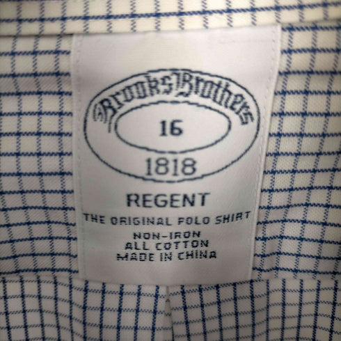 ブルックスブラザーズ BROOKS BROTHERS REGENT ロゴ刺しゅうチェック柄半袖シャツ メンズ 16