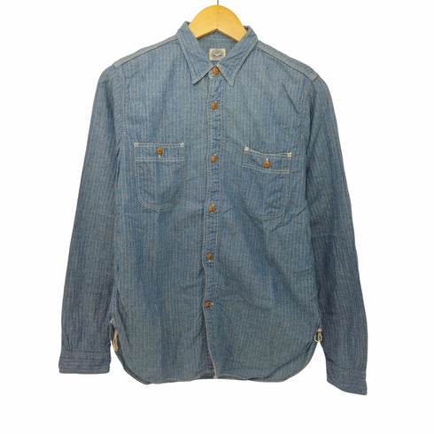 ジャーナルスタンダードホームステッド JOURNAL STANDARD J.S HOMESTEAD 三本針 マチ付き ストライプシャンブレーシャツ メンズ JPN:S
