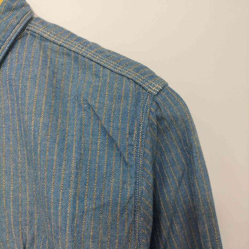 ジャーナルスタンダードホームステッド JOURNAL STANDARD J.S HOMESTEAD 三本針 マチ付き ストライプシャンブレーシャツ メンズ JPN:S