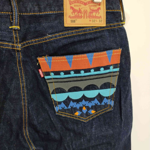 リーバイス Levis 508 ネイティブ柄 レギュラー テーパード フィット インディゴ デニムパンツ メンズ W32 L32