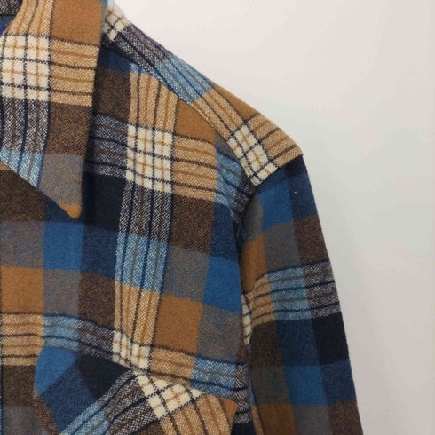 ペンドルトン PENDLETON 70s USA製 ボックスシルエット オープンカラーシャツ フラップポケット マドラスチェック ミントコンディション メンズ import:M