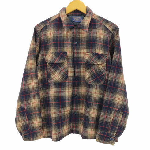 ペンドルトン PENDLETON 70s USA製 ボックスシルエット オープンカラーシャツ フラップポケット マドラスチェック メンズ import:M