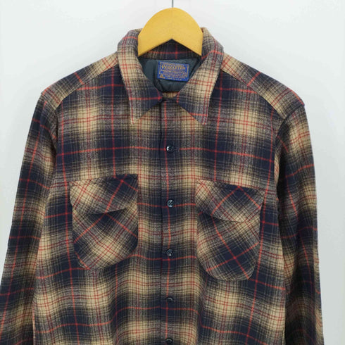 ペンドルトン PENDLETON 70s USA製 ボックスシルエット オープンカラーシャツ フラップポケット マドラスチェック メンズ import:M