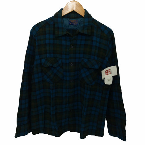 ペンドルトン PENDLETON 60s USA製 ボックスシルエット オープンカラーシャツ フラップポケット チェック メンズ import:M