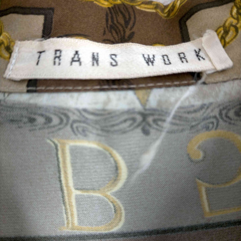 トランスワーク TRANS WORK 総柄サテンシャツ メンズ
