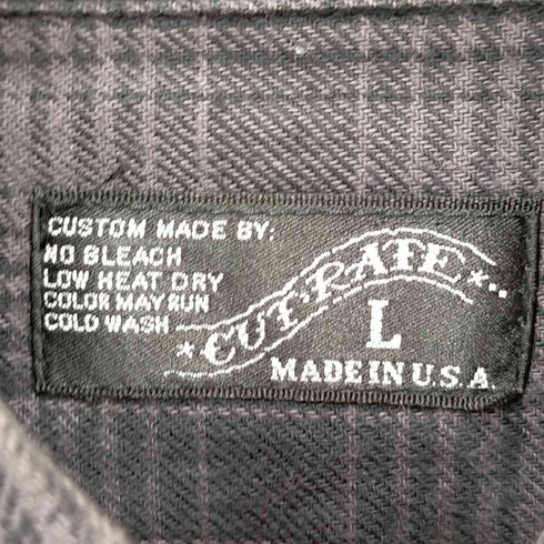 カットレイト CUT RATE ワンポイント刺繍半袖ボタンダウンシャツ メンズ L