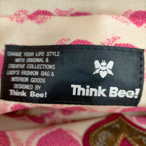 シンクビー Think Bee レザー切替 レオパードハンドバッグ レディース