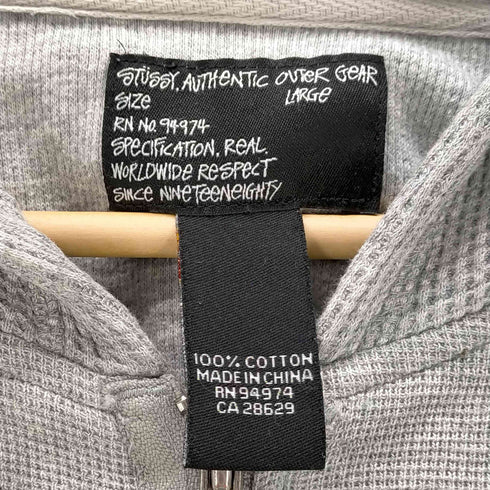 ステューシー Stussy 00S OLD STUSSY サーマル ジップアップパーカー メンズ import:L