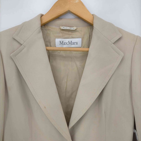 マックスマーラ MAX MARA 白タグ ポリブレンドトリアセテートテーラードジャケット レディース EUR:40