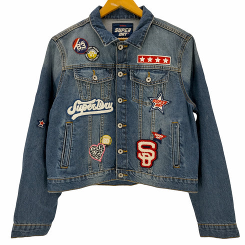 極度乾燥しなさい Superdry ワッペン デニムトラッカージャケット レディース UK:14