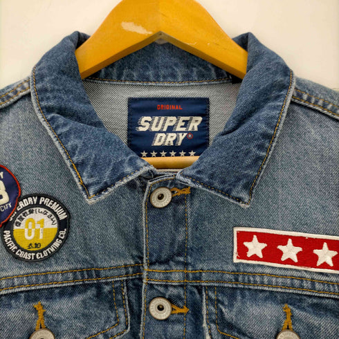 極度乾燥しなさい Superdry ワッペン デニムトラッカージャケット レディース UK:14