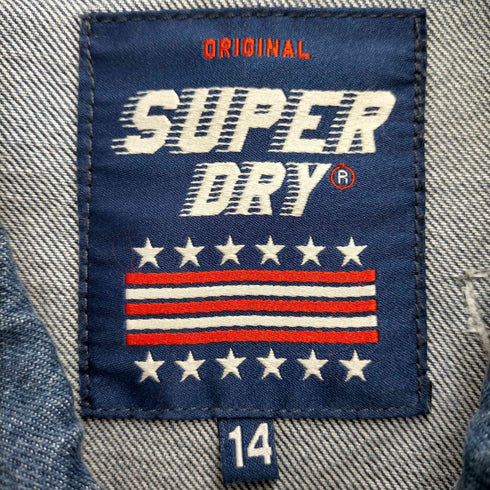 極度乾燥しなさい Superdry ワッペン デニムトラッカージャケット レディース UK:14