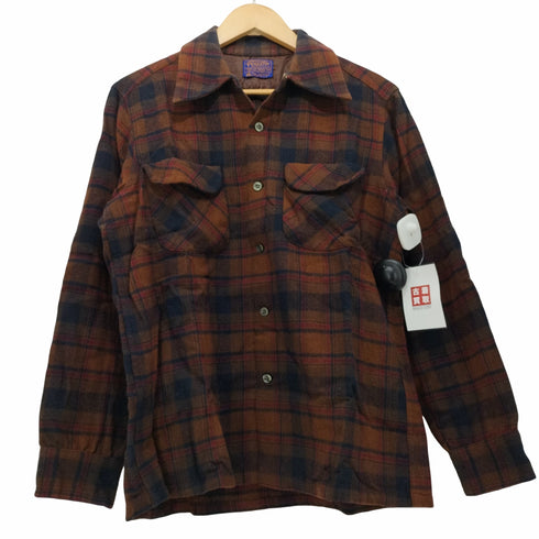 ペンドルトン PENDLETON 60s USA製 ボックスシルエット オープンカラーシャツ フラップポケット チェック メンズ import:M