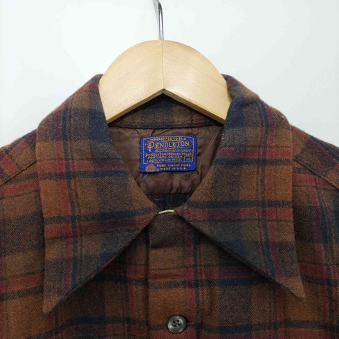 ペンドルトン PENDLETON 60s USA製 ボックスシルエット オープンカラーシャツ フラップポケット チェック メンズ import:M
