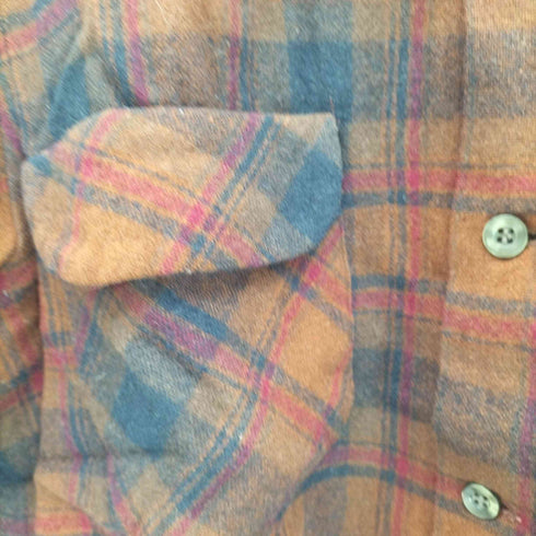 ペンドルトン PENDLETON 60s USA製 ボックスシルエット オープンカラーシャツ フラップポケット チェック メンズ import:M