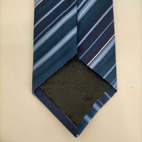 カルバンクライン CALVIN KLEIN シルク100% ボーダーネクタイ メンズ
