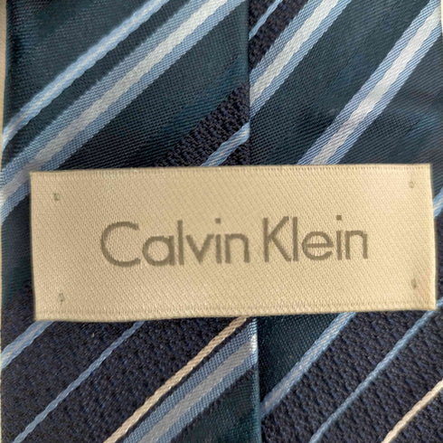 カルバンクライン CALVIN KLEIN シルク100% ボーダーネクタイ メンズ