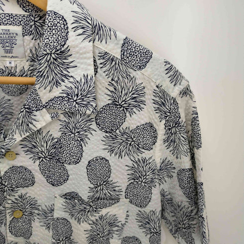 ザシャーキーズギャラリー THE SHARKEYS GALLERY 総柄シアサッカーシャツ メンズ M