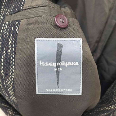イッセイミヤケ ISSEY MIYAKE 1985年 Archive 筆タグ シルク混 2Bツイードジャケット メンズ JPN:L