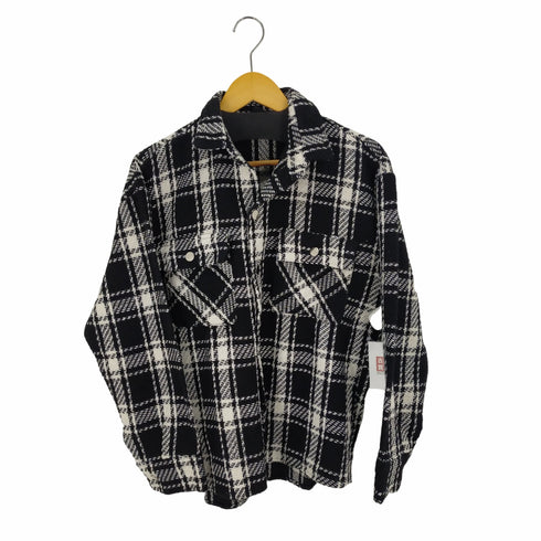 チェックシャツジャケット オープンカラー メンズ ONE SIZE