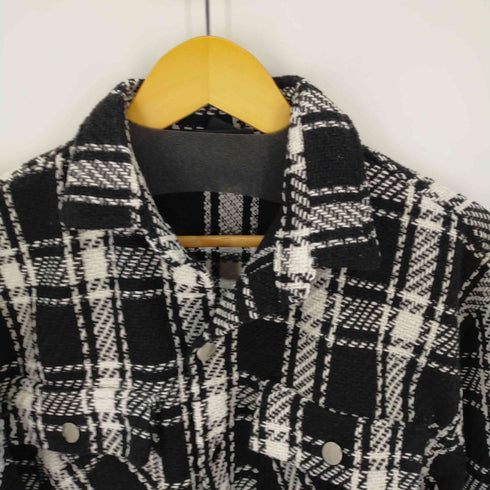 チェックシャツジャケット オープンカラー メンズ ONE SIZE