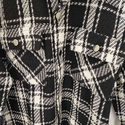 チェックシャツジャケット オープンカラー メンズ ONE SIZE