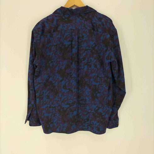 ハレ HARE 総柄 L/S サテン オープンカラー シャツ メンズ JPN:S