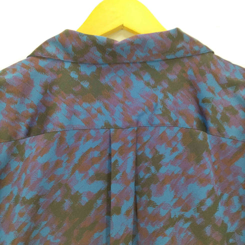 ハレ HARE 総柄 L/S サテン オープンカラー シャツ メンズ JPN:S