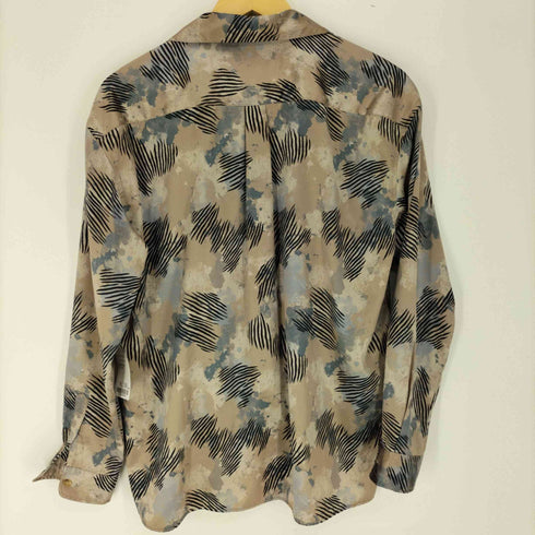 ハレ HARE 総柄 L/S サテン オープンカラー シャツ メンズ JPN:S